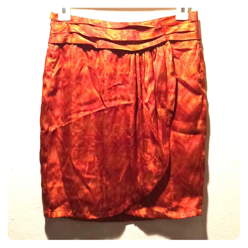 Orange silky wrap skirt!
